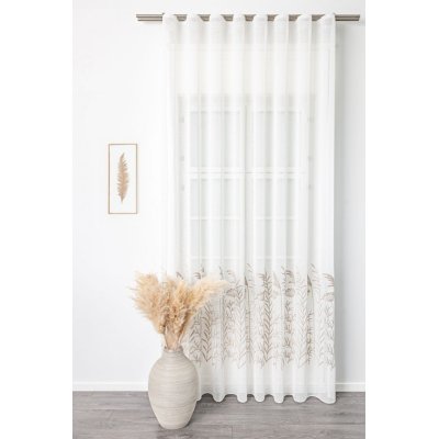 Natúr alapú drapp virágos függöny