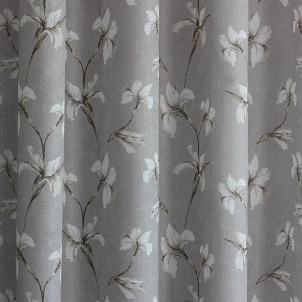 Liliom mintás szürker színű függöny