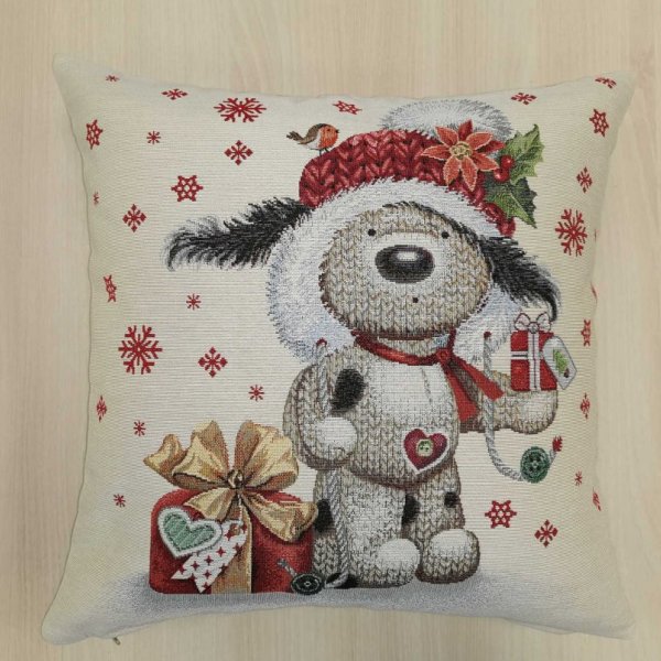 Kutyusos karácsonyi díszpárna