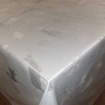 Ezüst szarvasos karácsonyi abrosz