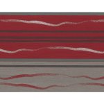 Piros fényes csíkos dekor