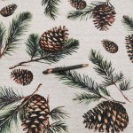 Fenyő-toboz mintás vízlepergető abrosz
