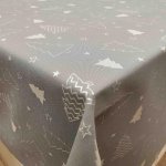 Szürke alapú ezüst fenyős abrosz