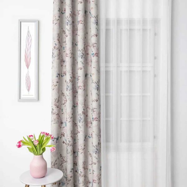 Mályva-púder virágos dimout