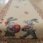 Piros tojásos nyuszis kisfutó 40x100 cm