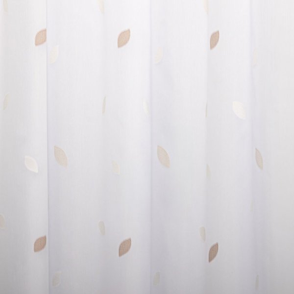Drapp-ecrü levélmintás függöny