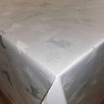 Ezüst szarvasos karácsonyi abrosz