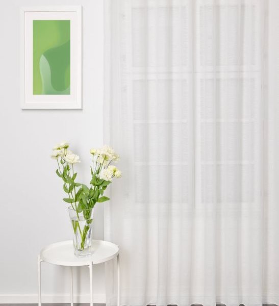 Ecrü anyagában csíkos függöny