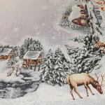 Őzike mintás asztalközép