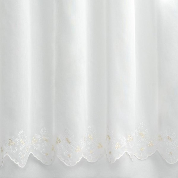 Ecrü virágokkal hímzett függöny
