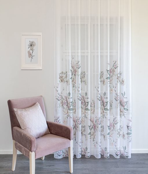 Rózsaszín nagyvirágos függöny